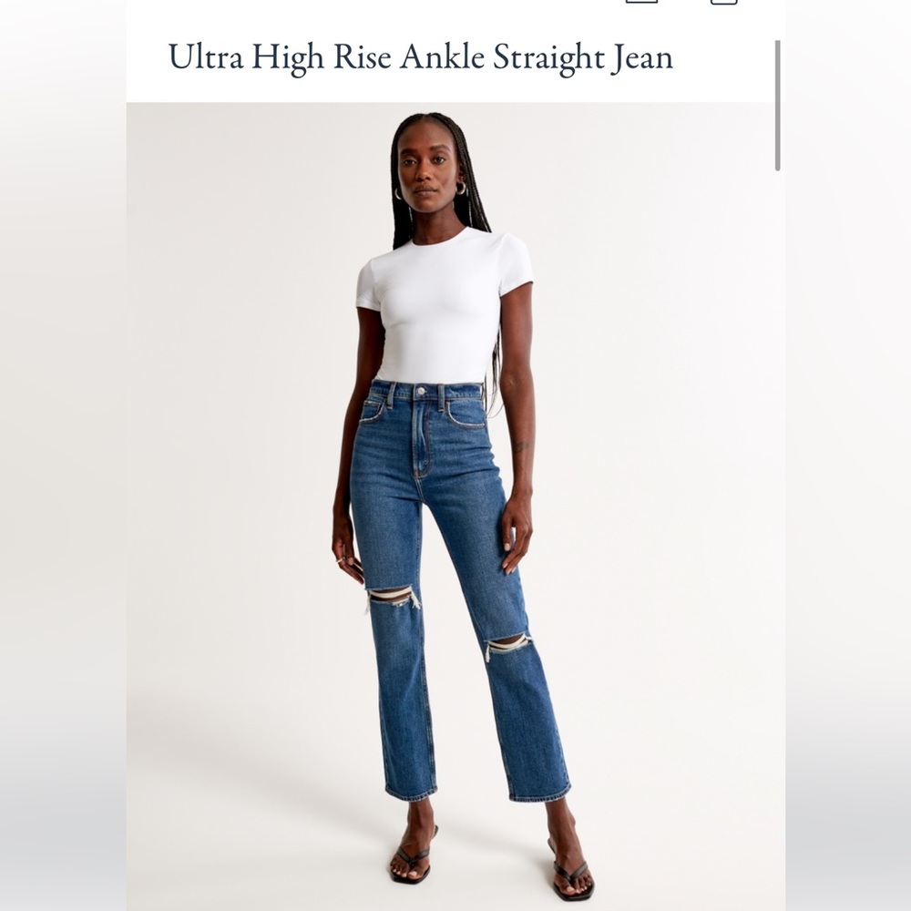 Abercrombie Ultra high rise ankle straight Jean